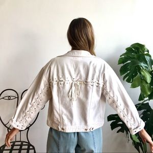 White denim jacket with gorgeous back detail